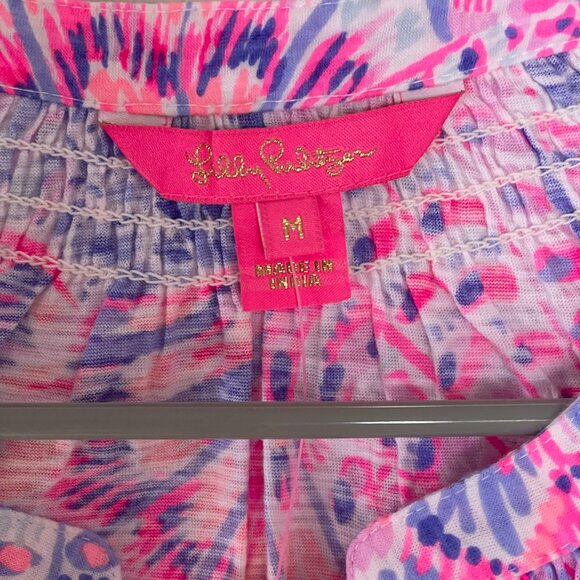 Lilly Pulitzer Essie Top Sleeveless V-Neck Pink Purple Size M Medium NWT - Picture 5 of 7